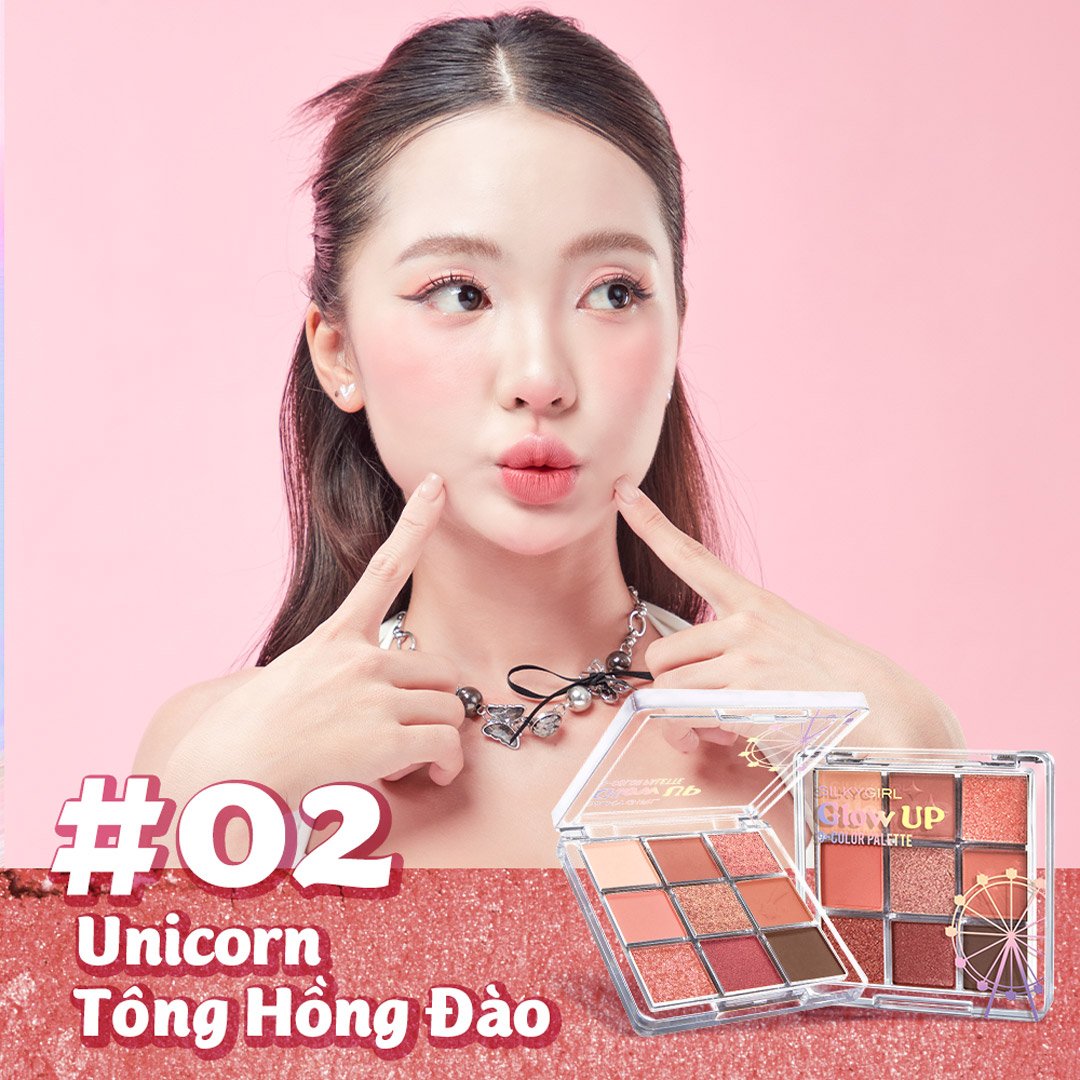 Bảng Phấn Mắt Silkygirl 9 Ô Màu 02 Unicorn 7.2g
