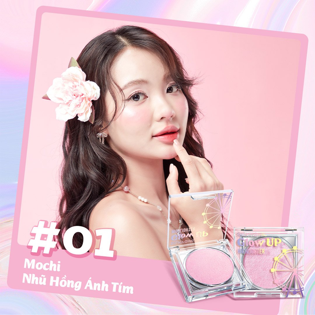 Bắt Sáng Dạng Kem Silkygirl Màu 01 Nhũ Hồng Ánh Tím 4g