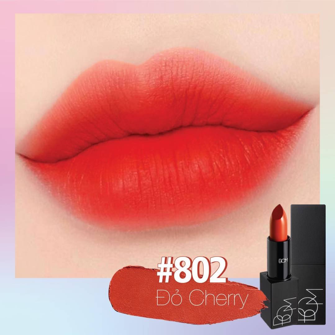Son Lì B.O.M #802 My Cherry Red - Đỏ Cherry 3.5g