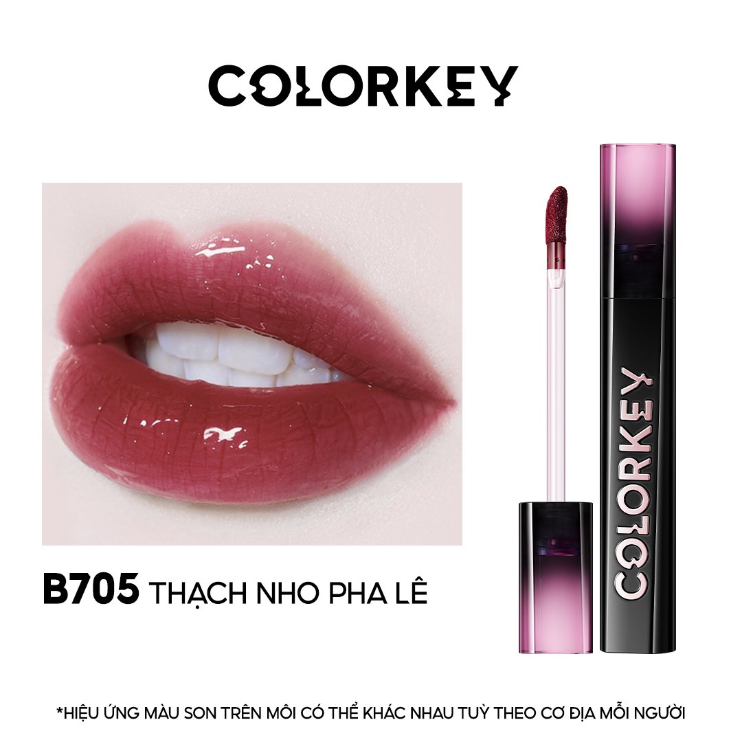 Son Môi Colorkey Gương Bóng B705 Thạch Nho Pha Lê 2.5g