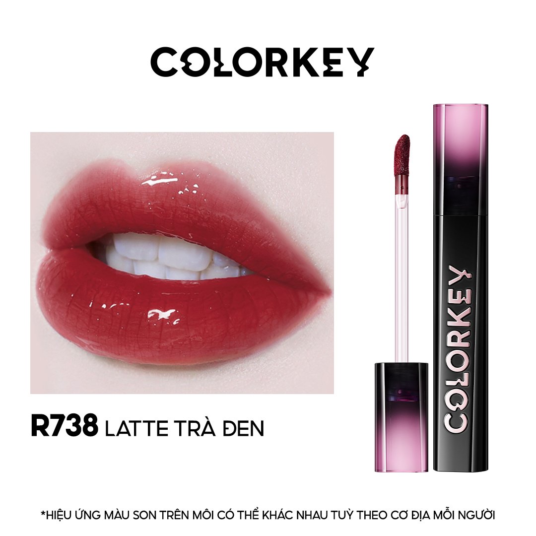 Son Môi Colorkey Gương Bóng R738 Latte Trà Đen 2.5g