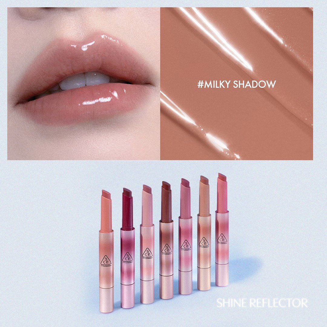 Son Thỏi 3CE Căng Bóng Milky Shadow - Nâu Tự Nhiên 1.7g