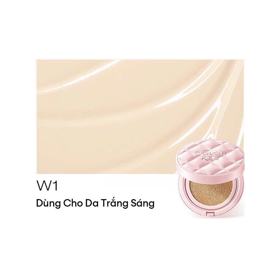 Phấn Nước Colorkey Chống Nắng Kiềm Dầu W1 Da Trắng Sáng 11g