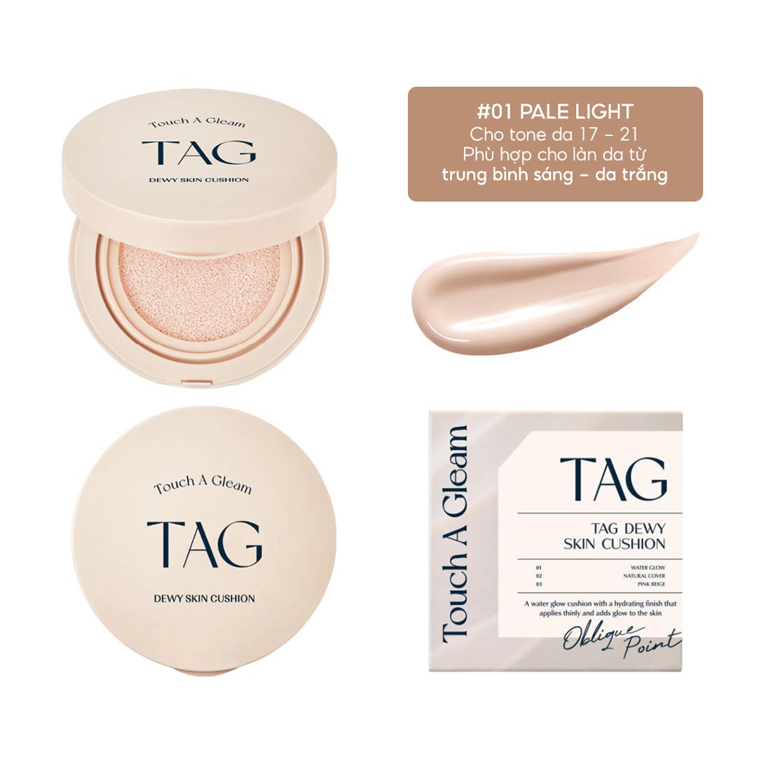 Phấn Nước TAG Căng Bóng 01 Pale Light Da Sáng 15g