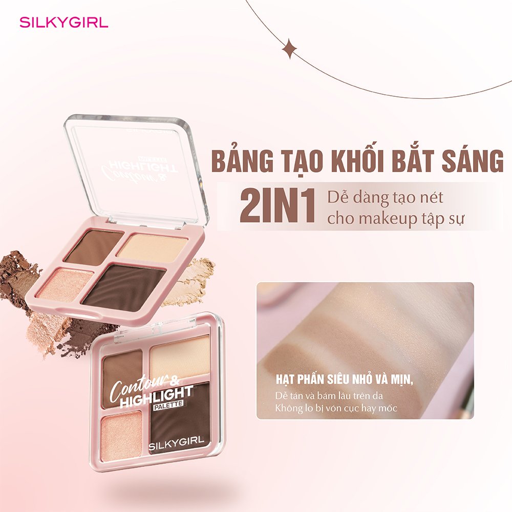 Phấn Tạo Khối & Bắt Sáng Silkygirl 4 Ô - 01 Autumn 8.3g