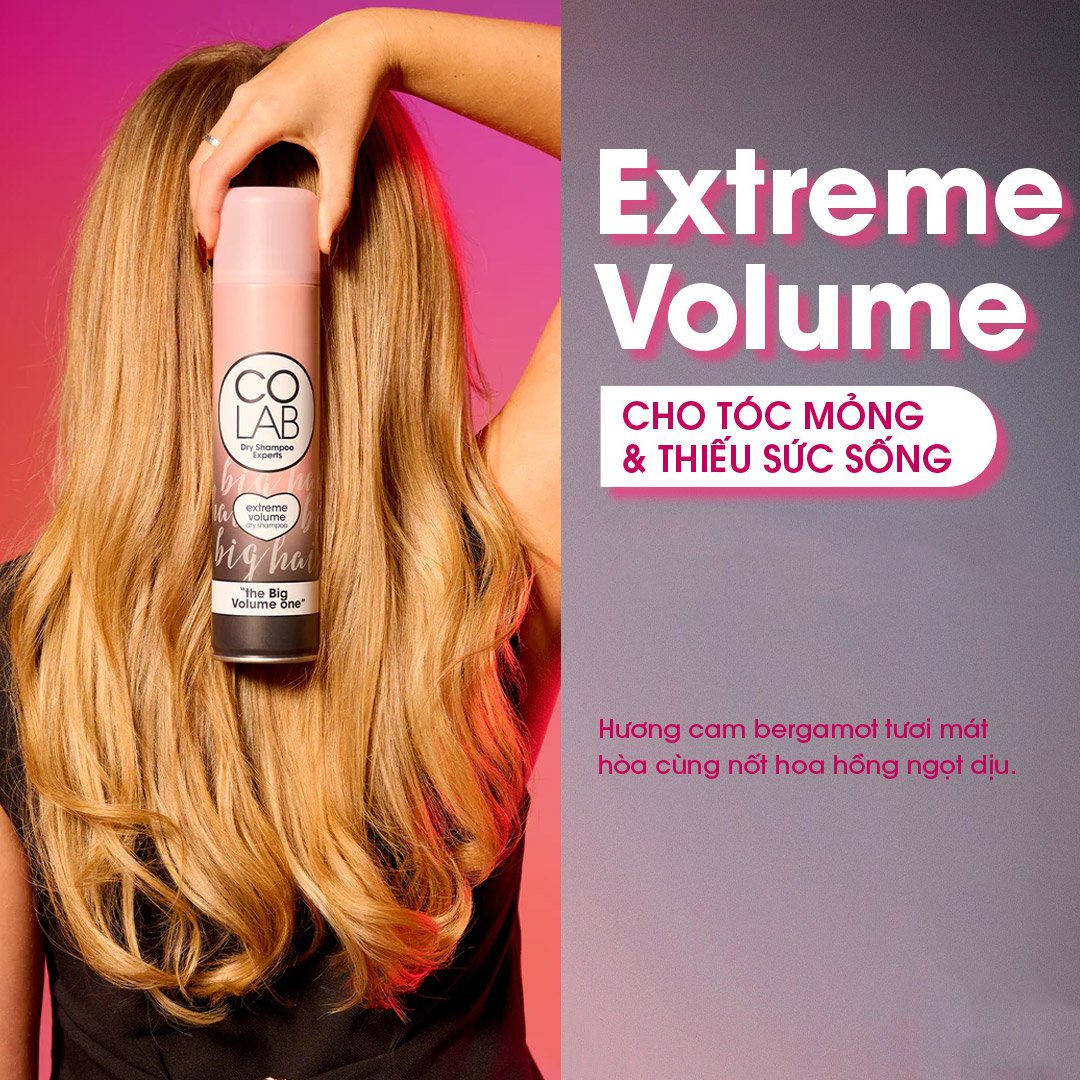 Dầu Gội Khô Colab Extreme Volume Làm Phồng Tóc 200ml