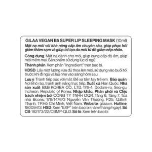 Mặt Nạ Ngủ Môi Gilaa Trẻ Hóa Thuần Chay 10ml