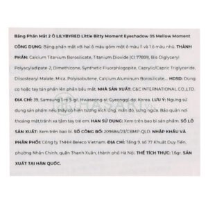 Bảng Phấn Mắt Lilybyred 2 Ô Màu 05 Mellow Moment 1.6g