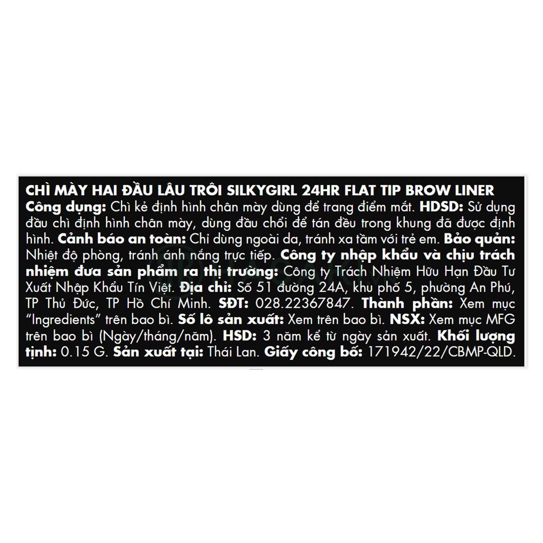 Chì Kẻ Mày Silkygirl Hai Đầu Lâu Trôi 02 Nâu Đậm 0.15g