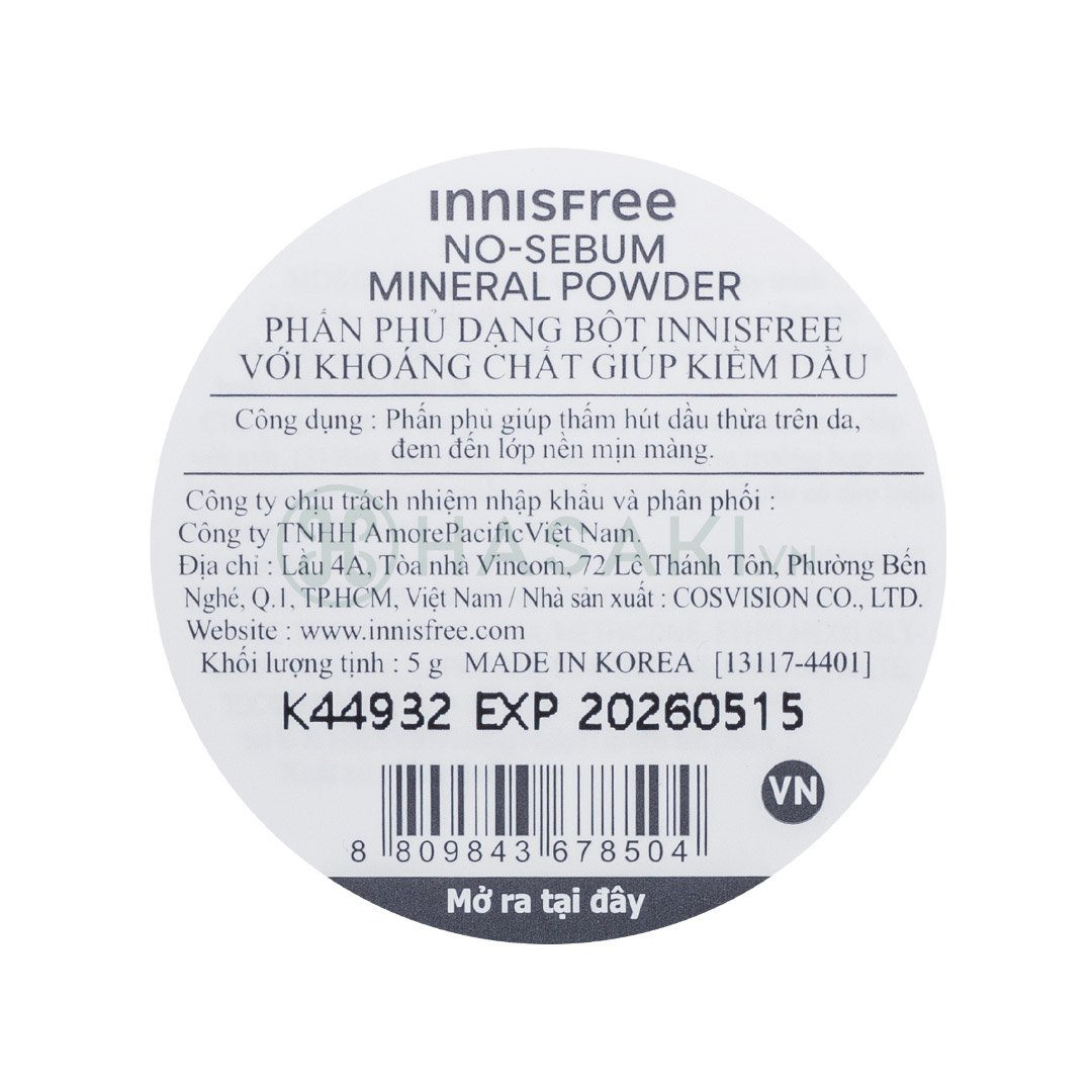 Combo 2 Phấn Phủ innisfree Kiềm Dầu Dạng Bột Khoáng 5g (Mới)