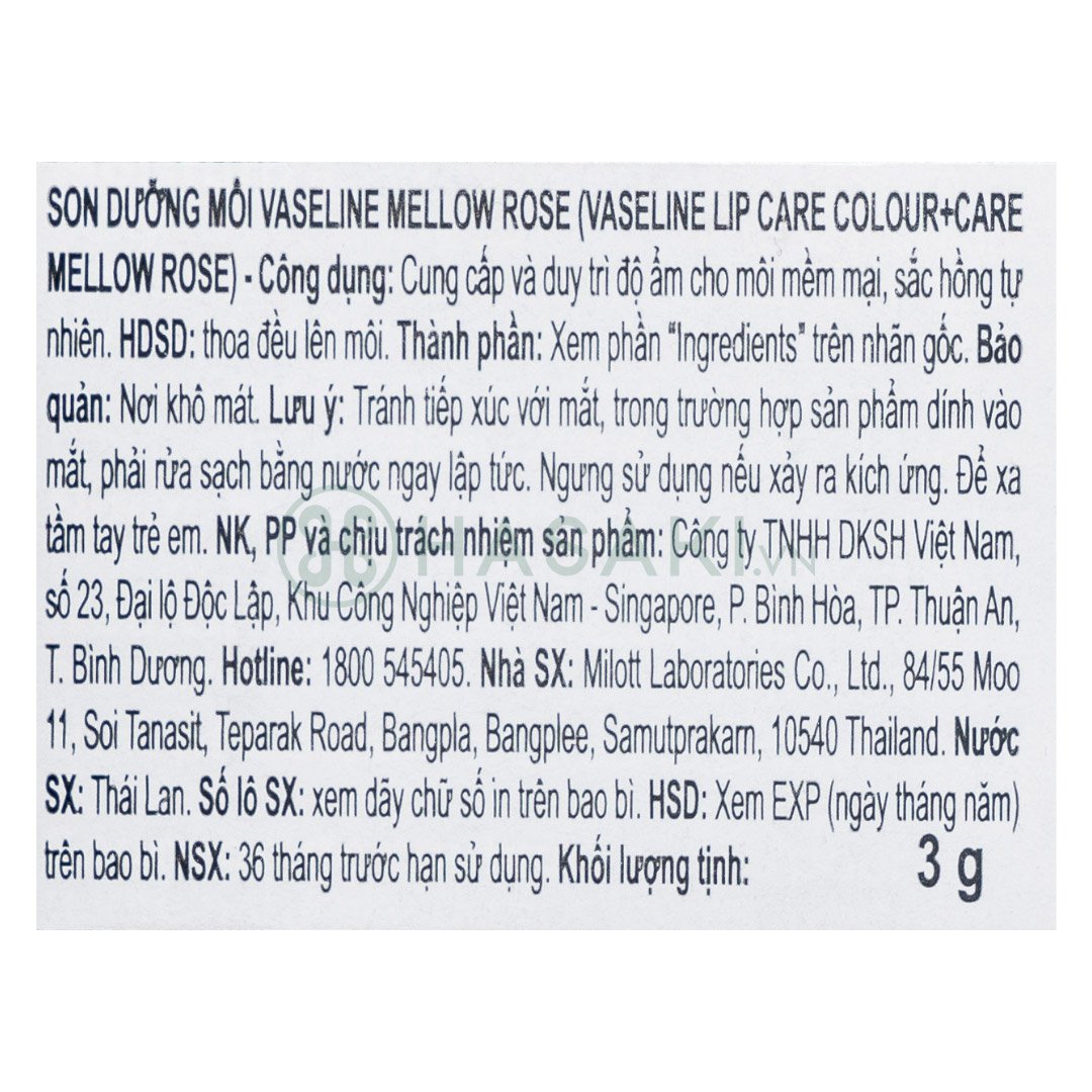 Combo 2 Son Dưỡng Có Màu Vaseline Hồng Cam Êm Dịu 3g