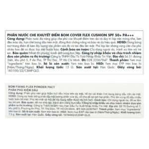 Combo B.O.M Phấn Nước Che Khuyết Điểm #21N Tông Trắng Sáng 15g + Phấn Phủ Kiềm Dầu Dạng Nén 7.5g