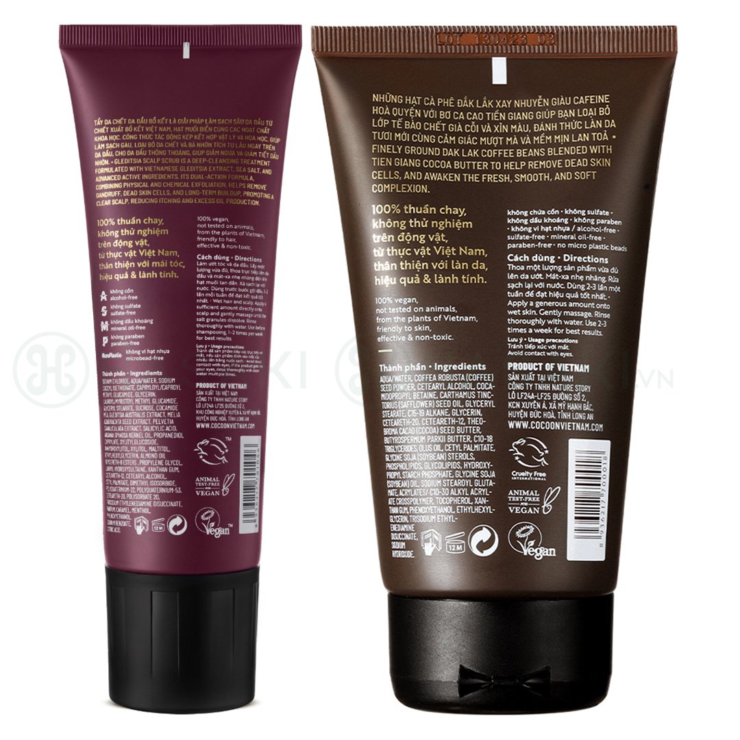 Combo Cocoon Tẩy Da Chết Da Đầu Chiết Xuất Bồ Kết 200ml + Tẩy Da Chết Mặt Cà Phê Đắk Lắk 150ml
