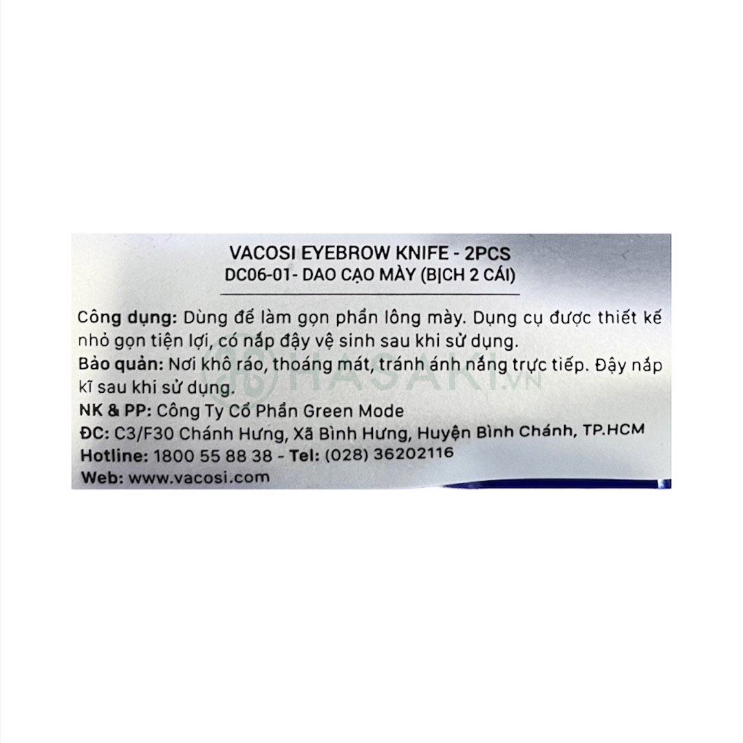 Dao Cạo Lông Mày Vacosi DC06 (2 Cây)