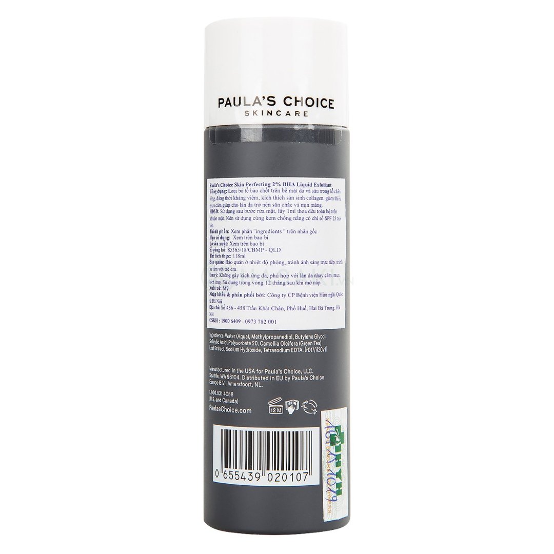 Dung Dịch Tẩy Da Chết Paula’s Choice 2% BHA 118ml