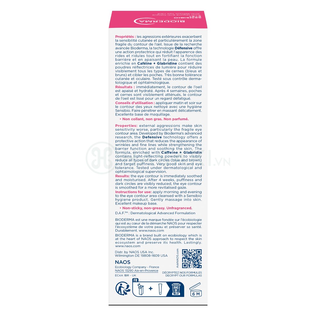 Gel Dưỡng Mắt Bioderma 3 Tác Động Thế Hệ Mới 15ml