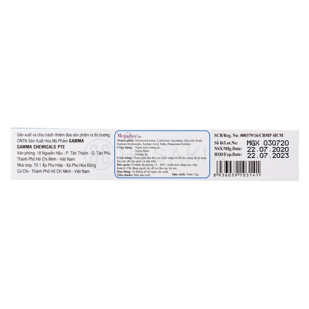 Gel Dưỡng Megaduo Giảm Mụn, Mờ Thâm 15g