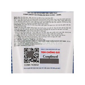 Gel Rửa Mặt Compliment BHA & Zinc Giảm Viêm Ngừa Mụn 200ml