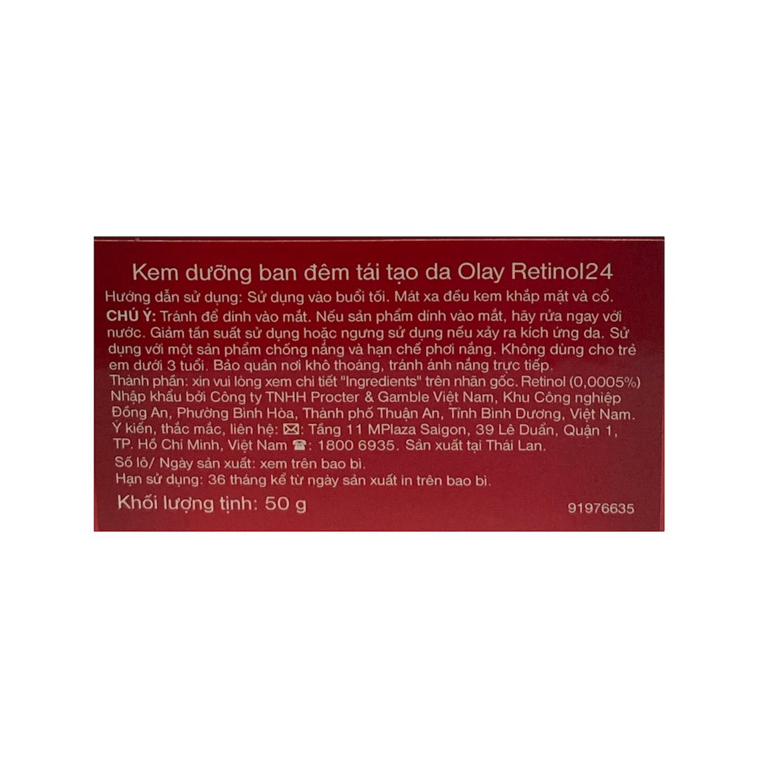 Kem Dưỡng Olay Chiết Xuất Retinol24 Ngừa Lão Hóa Ban Đêm 50g