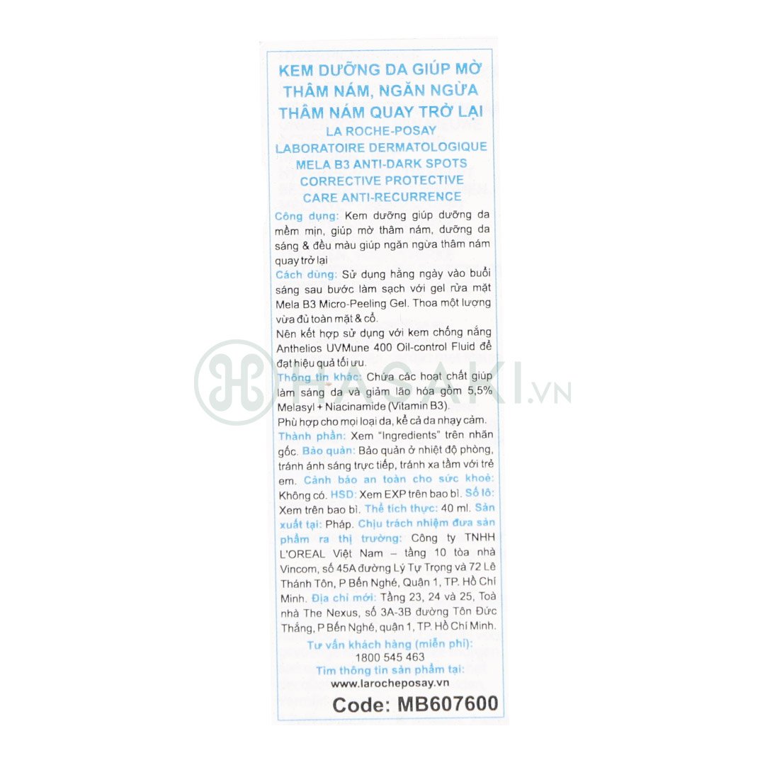 Kem Dưỡng La Roche-Posay Giảm Thâm Nám & Dưỡng Sáng Da 40ml