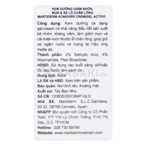 [HSD 01/2027] Kem Dưỡng MartiDerm Giảm Nhờn, Mụn & Se Lỗ Chân Lông 40ml
