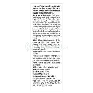 [HSD 05/2027] Kem Dưỡng Mắt Swiss Image Giảm Nếp Nhăn, Ngừa Lão Hoá 15ml