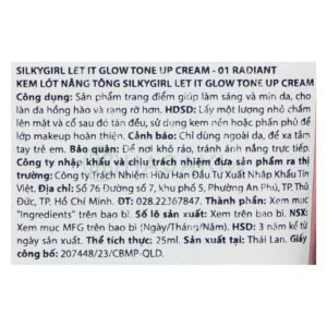 [HSD 10/2026] Kem Lót Silkygirl Nâng Tông SPF 50 PA+++ 25ml