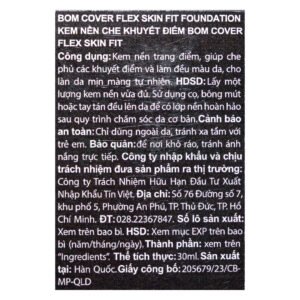 [HSD 02/2027] Kem Nền B.O.M Che Phủ Cao, Lâu Trôi #21 Rosy Beige 30ml