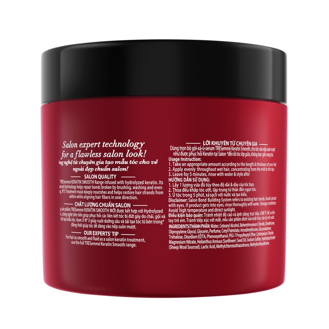 Kem Ủ Tóc TRESemmé Keratin Smooth Vào Nếp Suôn Mượt 180ml (Mới)