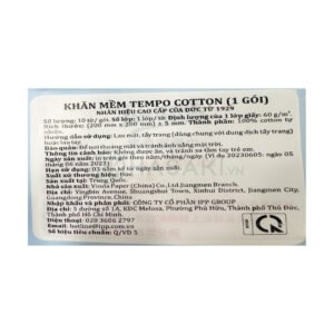 Khăn Khô Tempo Cotton Cao Cấp Mềm Mịn, An Toàn 10 Tờ/Gói