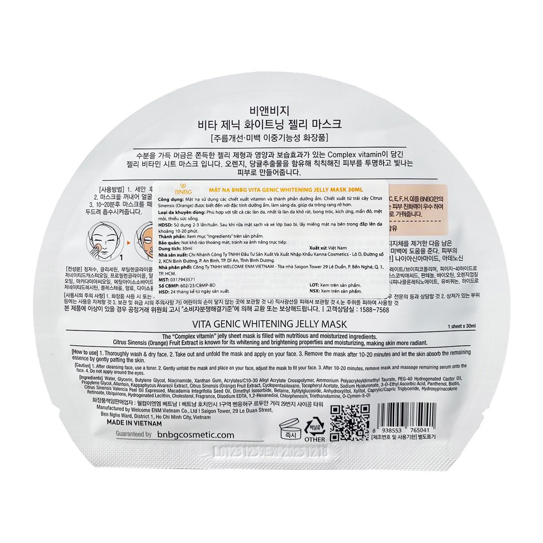 Mặt Nạ BNBG Vitamin B3 Làm Sáng Da 30ml (Mới)
