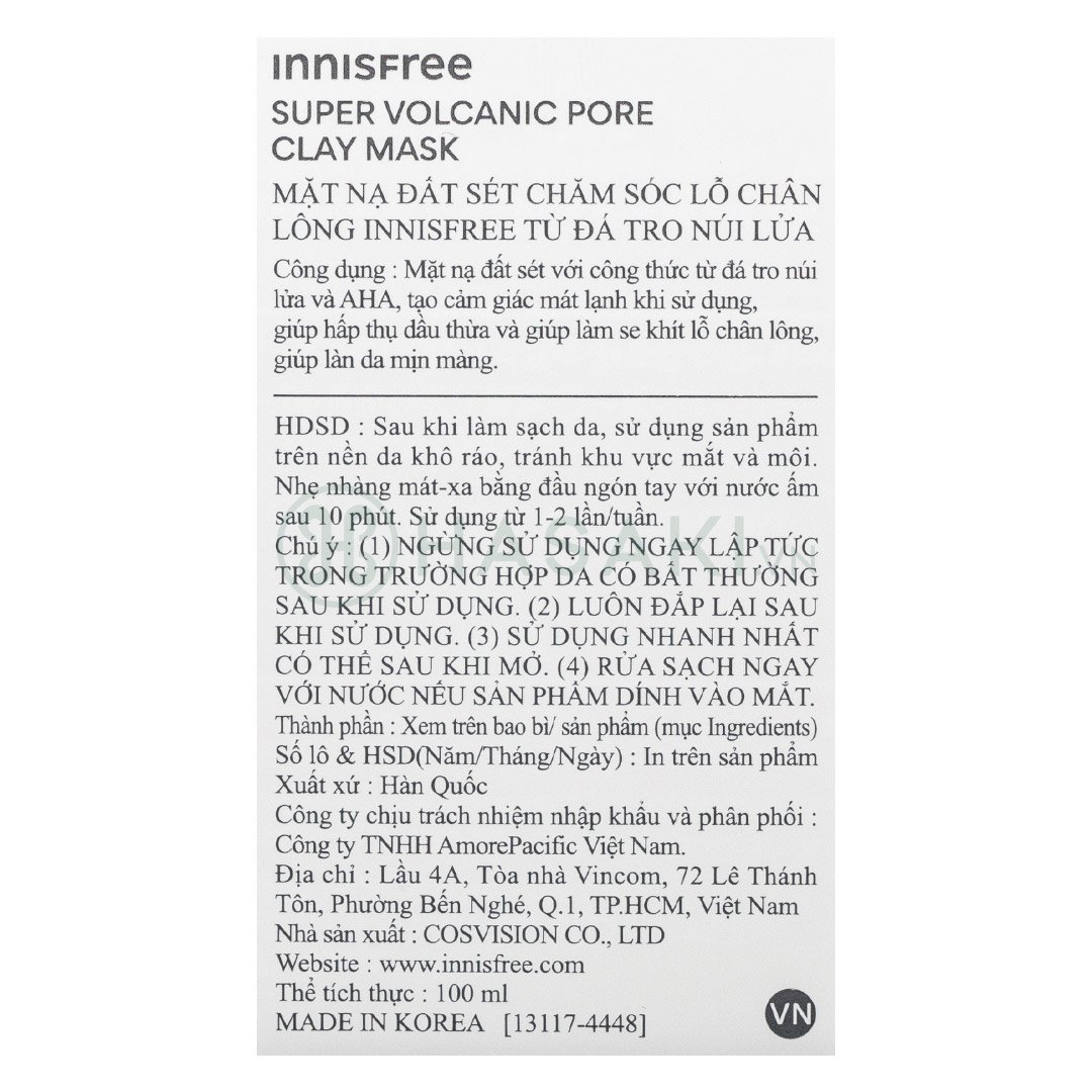 Mặt Nạ innisfree Chăm Sóc Lỗ Chân Lông 100ml