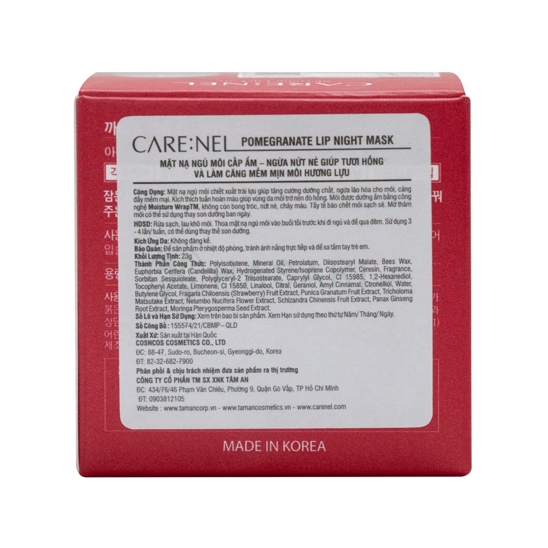 Mặt Nạ Ngủ Môi Care:Nel Chiết Xuất Quả Lựu 23g