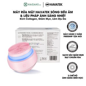 Máy Rửa Mặt Havatek Sóng Siêu Âm & Liệu Pháp Ánh Sáng Màu Hồng