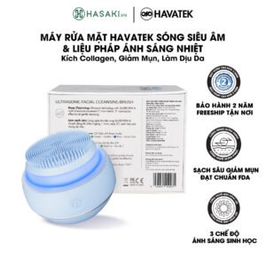 Máy Rửa Mặt Havatek Sóng Siêu Âm & Liệu Pháp Ánh Sáng Màu Xanh