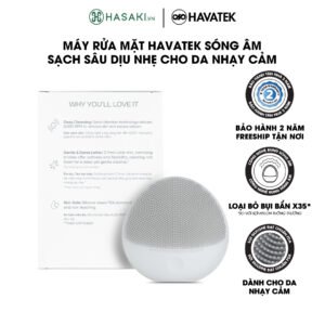 Máy Rửa Mặt Havatek Sóng Âm Cho Da Nhạy Cảm Màu Xám