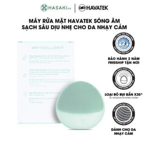 Máy Rửa Mặt Havatek Sóng Âm Cho Da Nhạy Cảm Màu Xanh Mint