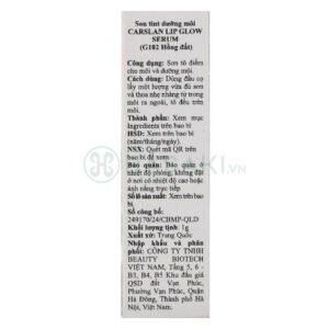 [Mini] Son Tint Carslan Cấp Ẩm Căng Mọng G102 1g
