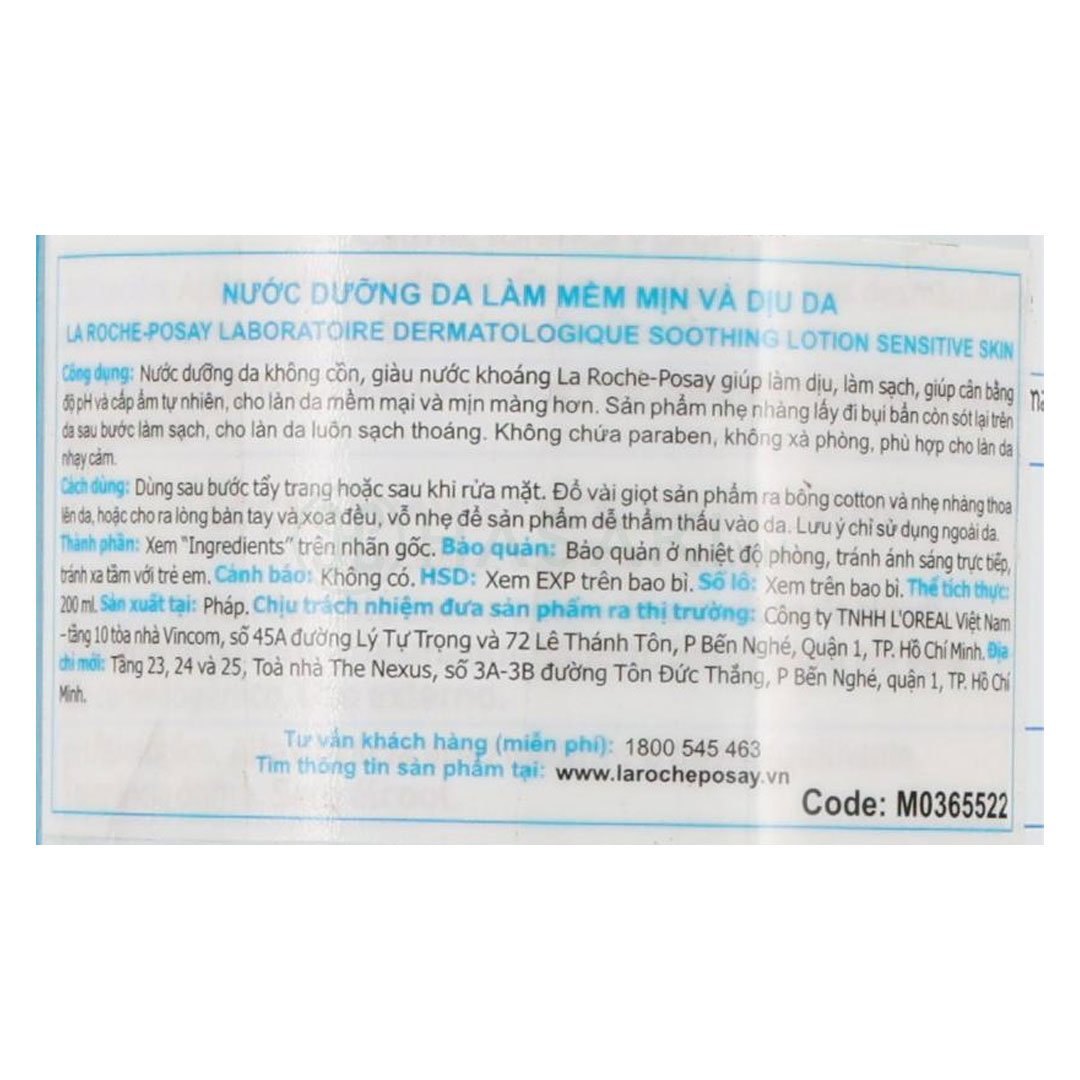 Nước Cân Bằng La Roche-Posay Cho Da Thường, Nhạy Cảm 200ml