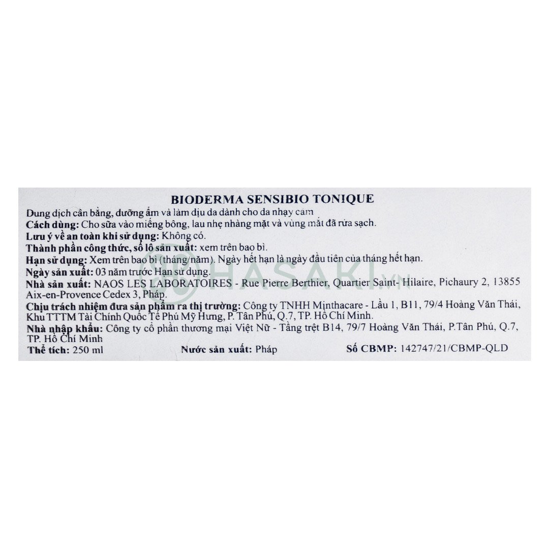 Nước Hoa Hồng Bioderma Dành Cho Da Nhạy Cảm 250ml