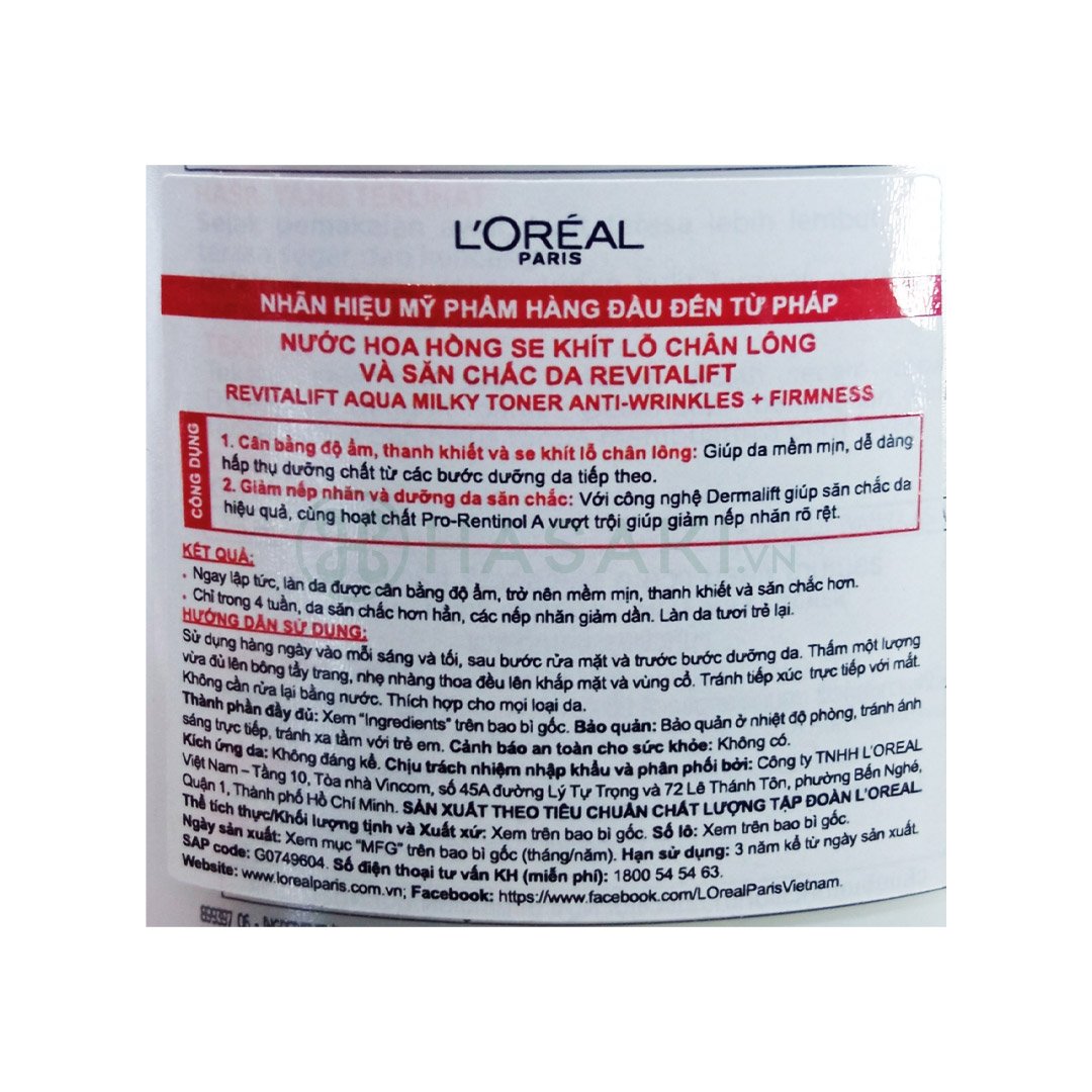 Nước Hoa Hồng L'Oreal Làm Giảm Nếp Nhăn 200ml