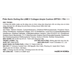 Phấn Nước Lime Dưỡng Ẩm No.10 Rose Beige Da Trắng Sáng 20g