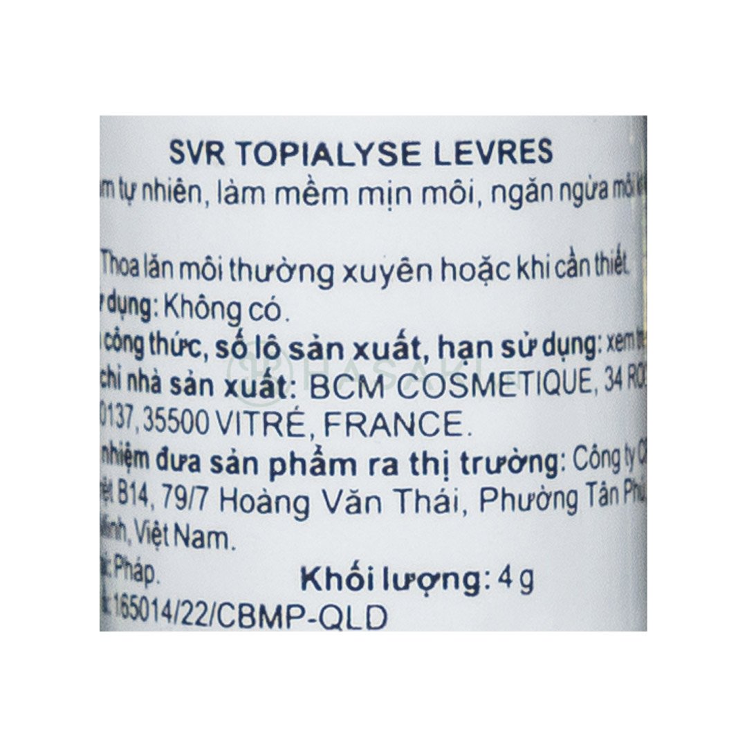 Sáp Dưỡng Môi SVR Cho Môi Khô, Nứt Nẻ & Tổn Thương 4g