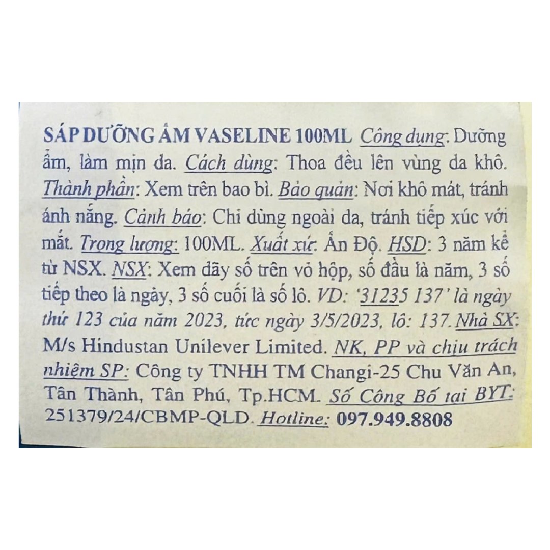 Sáp Dưỡng Ẩm Vaseline Original Protecting Jelly 100ml