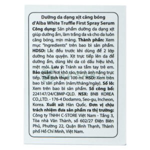 Serum d'Alba Dạng Xịt Nấm Truffle Trắng Căng Bóng Da 100ml