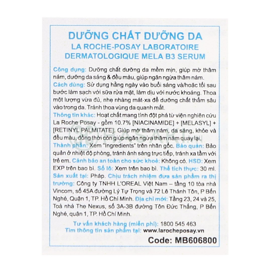 Serum La Roche-Posay Giảm Thâm Nám & Dưỡng Sáng Da 30ml