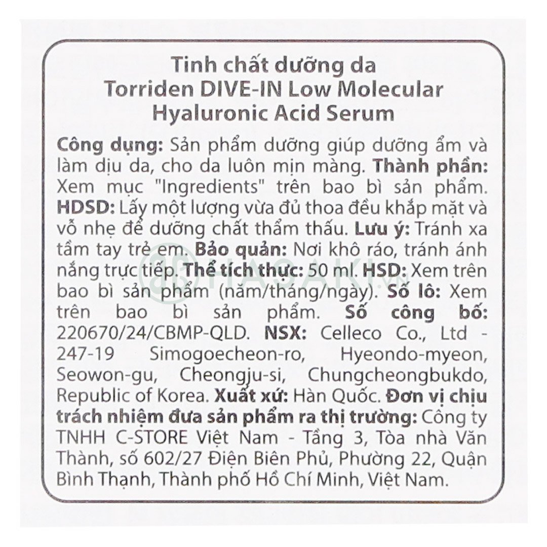 Serum Torriden Dưỡng Ẩm Sâu, Sáng Bóng Da 50ml