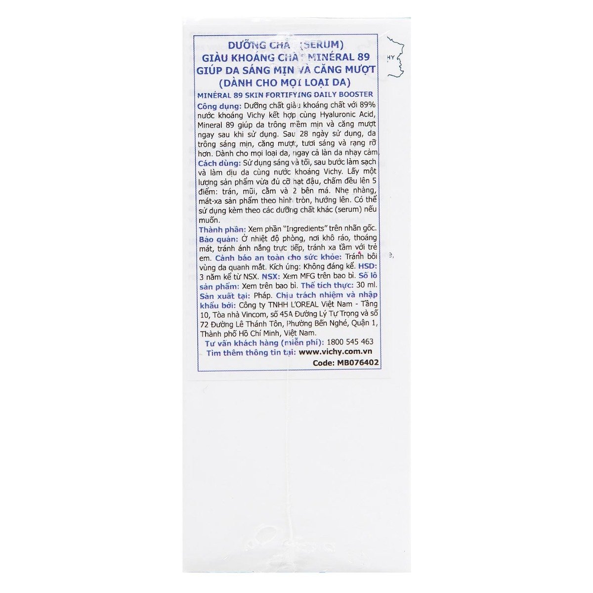 Serum Vichy 89 Khoáng Chất Phục Hồi Chuyên Sâu 30ml