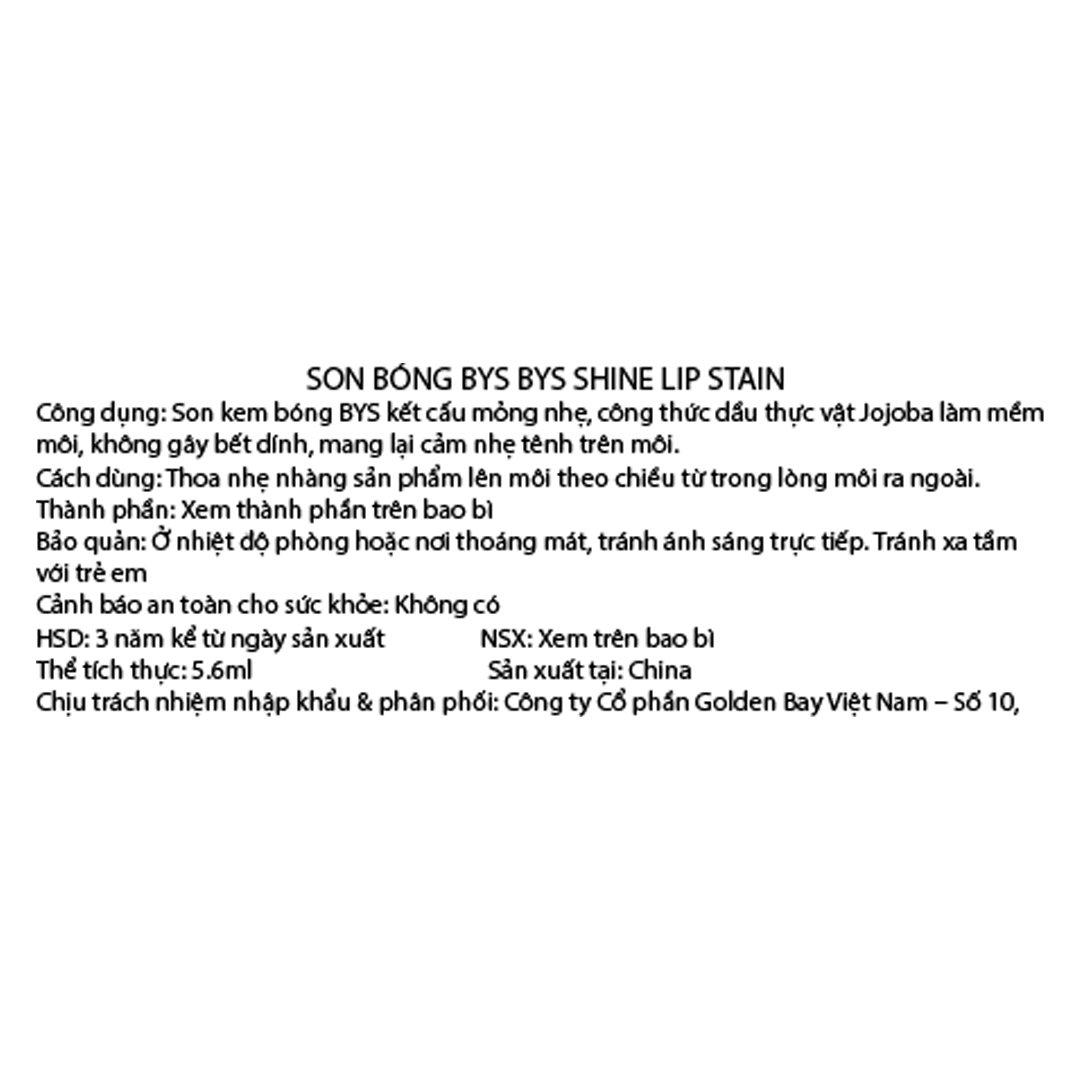 Son Bóng BYS Dưỡng Môi L03 Wild Rose - Cánh Hồng Khô 5.6ml