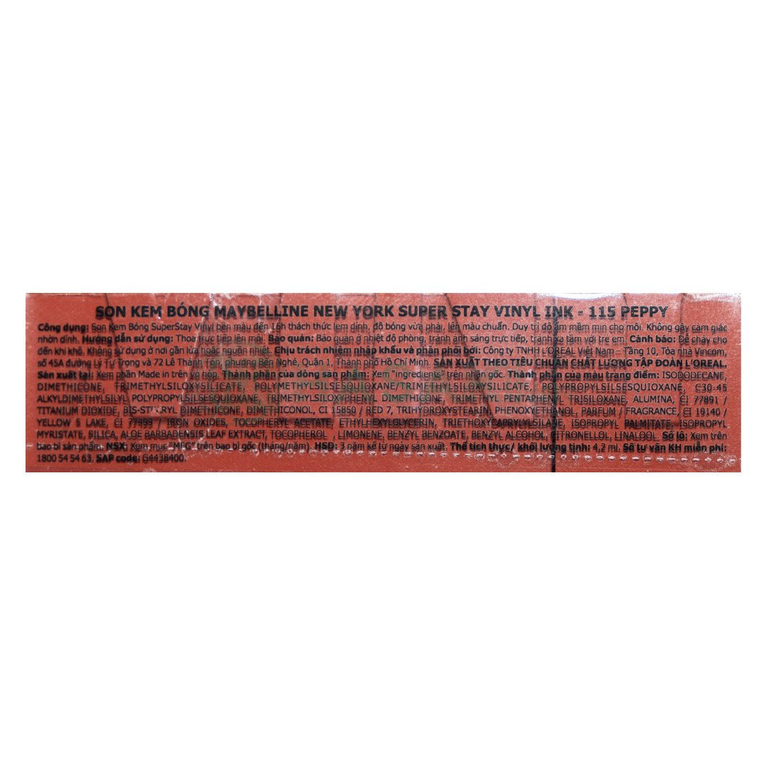 Son Bóng Maybelline 115 Peppy – Nâu Đào 4.2ml